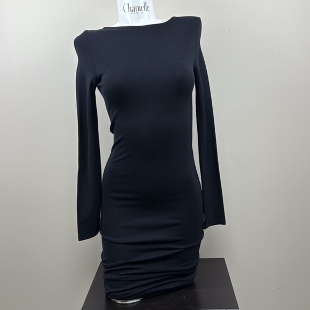 Charli London black fitted midi dress small